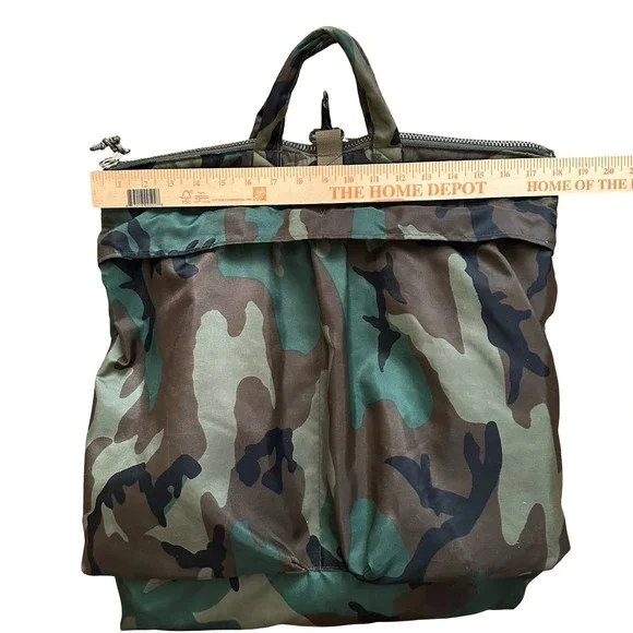 Vintage 90s Y2K Camo Purse Bag Camouflage Nylon Womens Large Green Clueless Edit - Picture 14 of 16